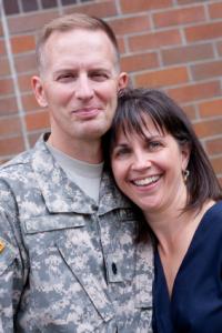 Military man with his wife